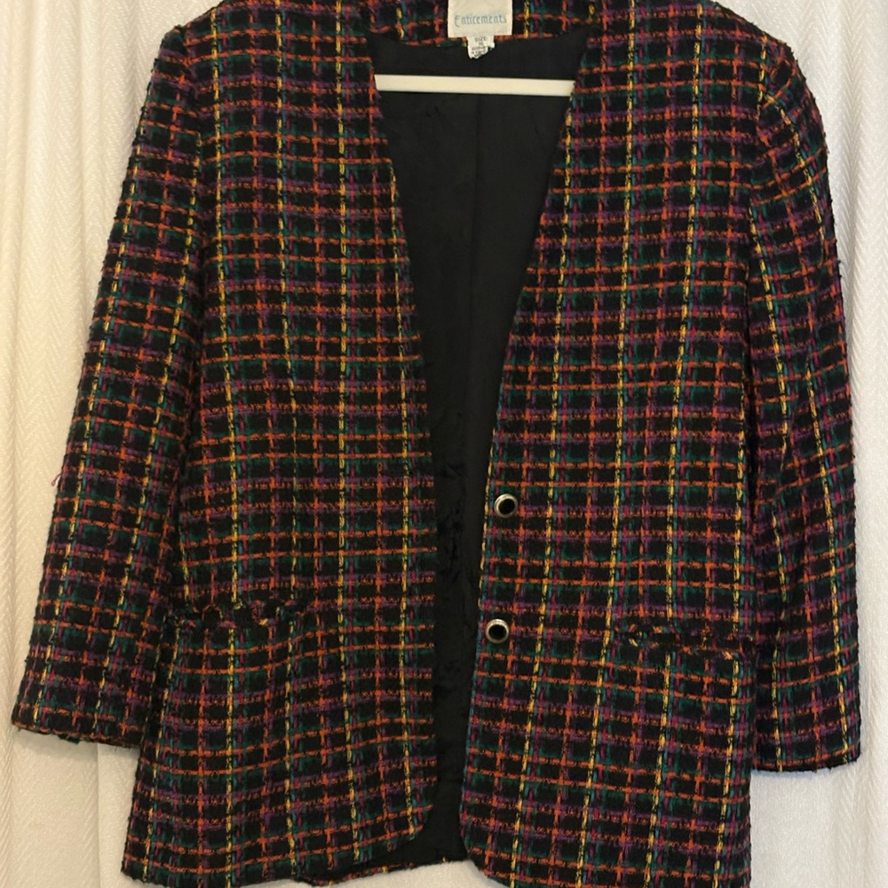 Vintage Women's Multicolor Plaid Jacket